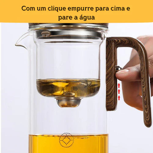 Bule Serenity - Chaleira Mágica Rústica de Vidro 600ml